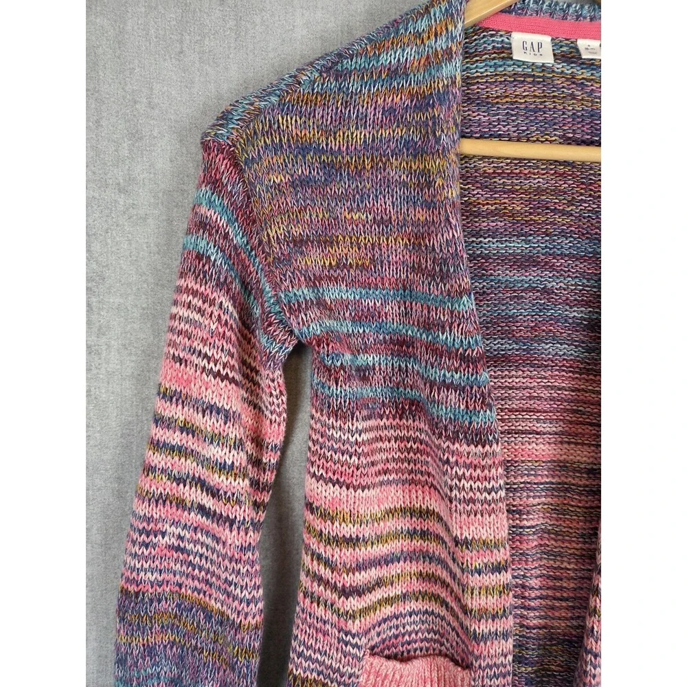 Gap Kids Open Cardigan Sweater Marble Ombre Girls S 6-7 Primrose Boho Hippie Y2K